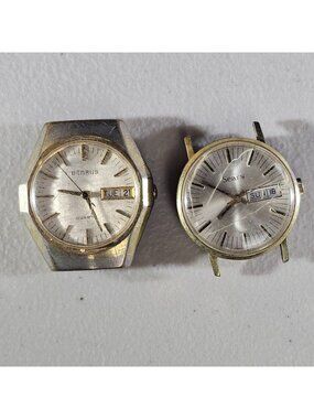 Vintage Benrus Quartz & Sears Mechanical Watch Lot Parts Repair Swiss Day Date